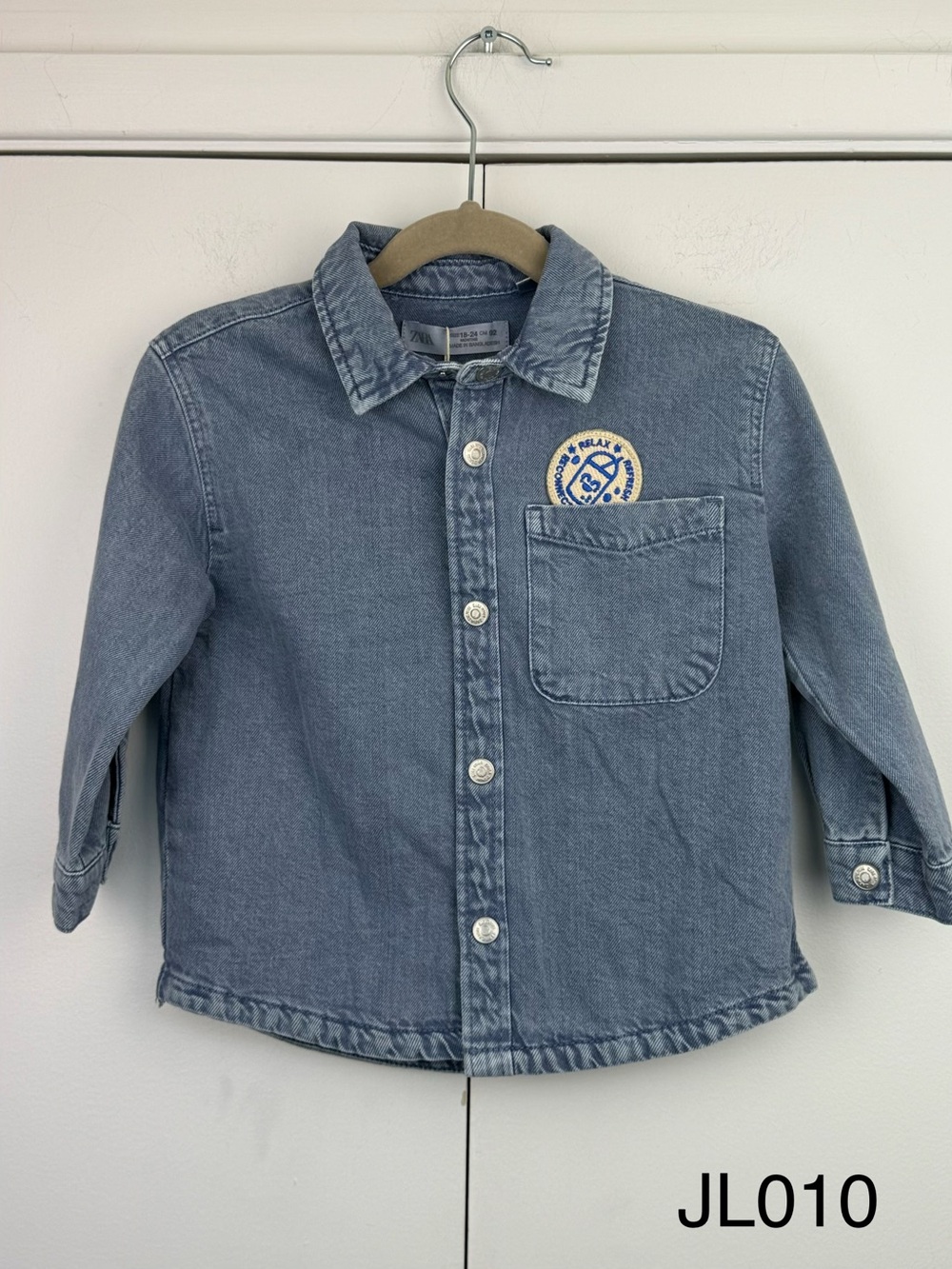 NWT ZARA Baby Denim Patch Shirt Jacket 18-24M